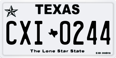 TX license plate CXI0244