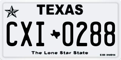 TX license plate CXI0288