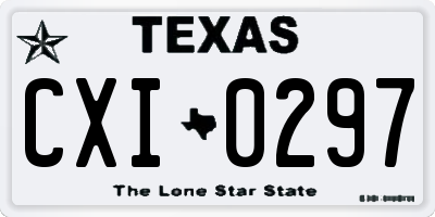 TX license plate CXI0297