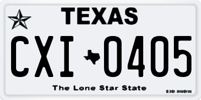 TX license plate CXI0405