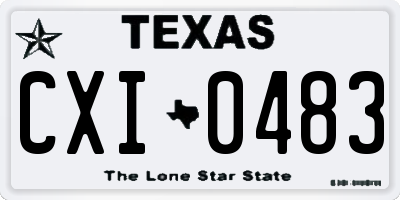 TX license plate CXI0483