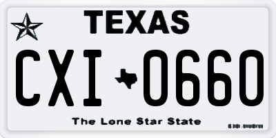 TX license plate CXI0660