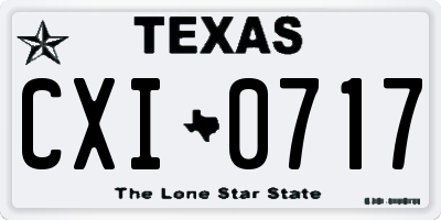 TX license plate CXI0717