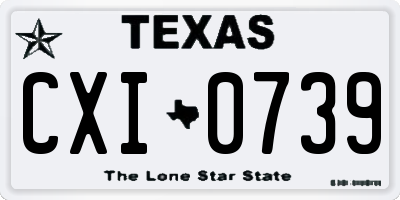 TX license plate CXI0739