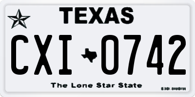TX license plate CXI0742