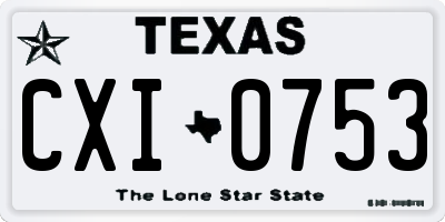 TX license plate CXI0753