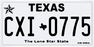 TX license plate CXI0775