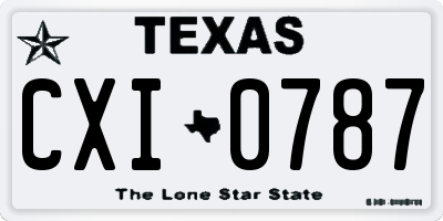 TX license plate CXI0787