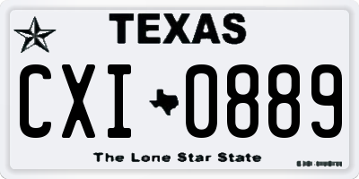TX license plate CXI0889