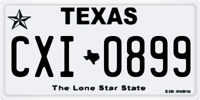 TX license plate CXI0899