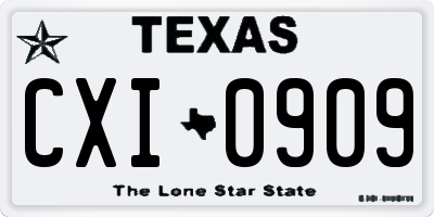 TX license plate CXI0909