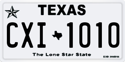 TX license plate CXI1010