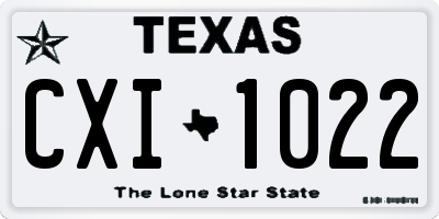 TX license plate CXI1022