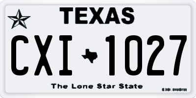 TX license plate CXI1027