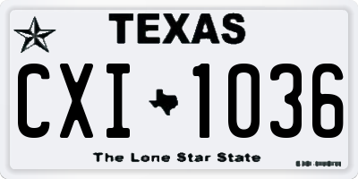 TX license plate CXI1036