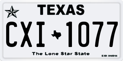 TX license plate CXI1077