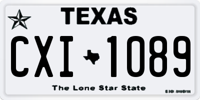 TX license plate CXI1089
