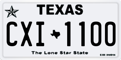 TX license plate CXI1100