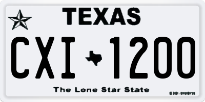 TX license plate CXI1200