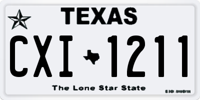 TX license plate CXI1211