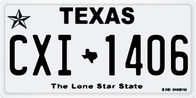 TX license plate CXI1406