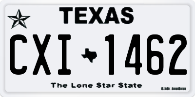 TX license plate CXI1462
