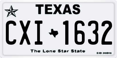 TX license plate CXI1632