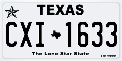 TX license plate CXI1633