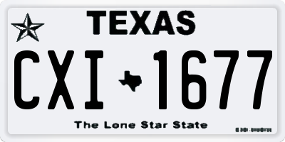 TX license plate CXI1677