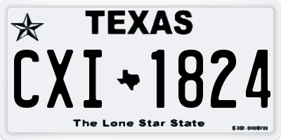 TX license plate CXI1824