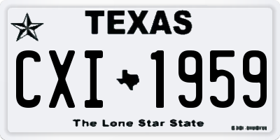 TX license plate CXI1959