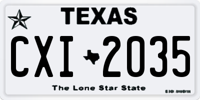 TX license plate CXI2035