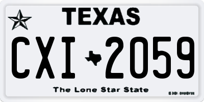 TX license plate CXI2059