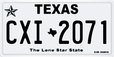 TX license plate CXI2071