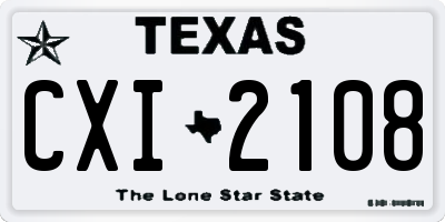 TX license plate CXI2108