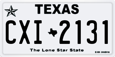 TX license plate CXI2131