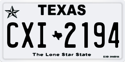 TX license plate CXI2194