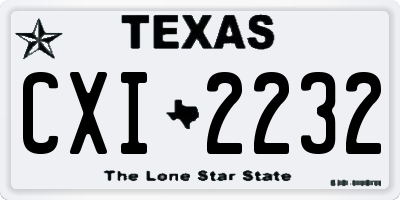 TX license plate CXI2232