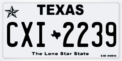 TX license plate CXI2239
