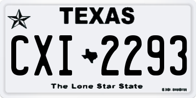 TX license plate CXI2293