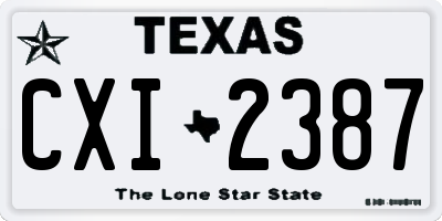 TX license plate CXI2387