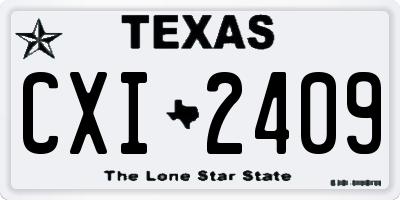 TX license plate CXI2409