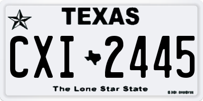 TX license plate CXI2445