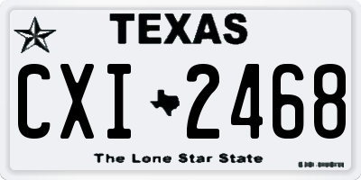 TX license plate CXI2468