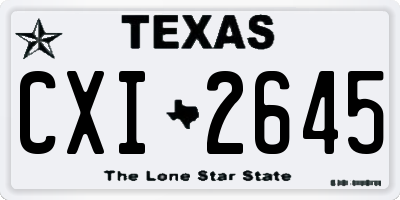 TX license plate CXI2645