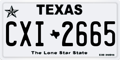 TX license plate CXI2665