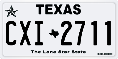 TX license plate CXI2711