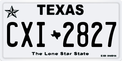 TX license plate CXI2827
