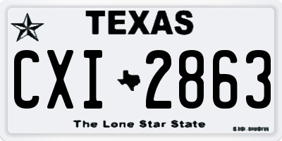 TX license plate CXI2863