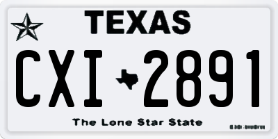 TX license plate CXI2891